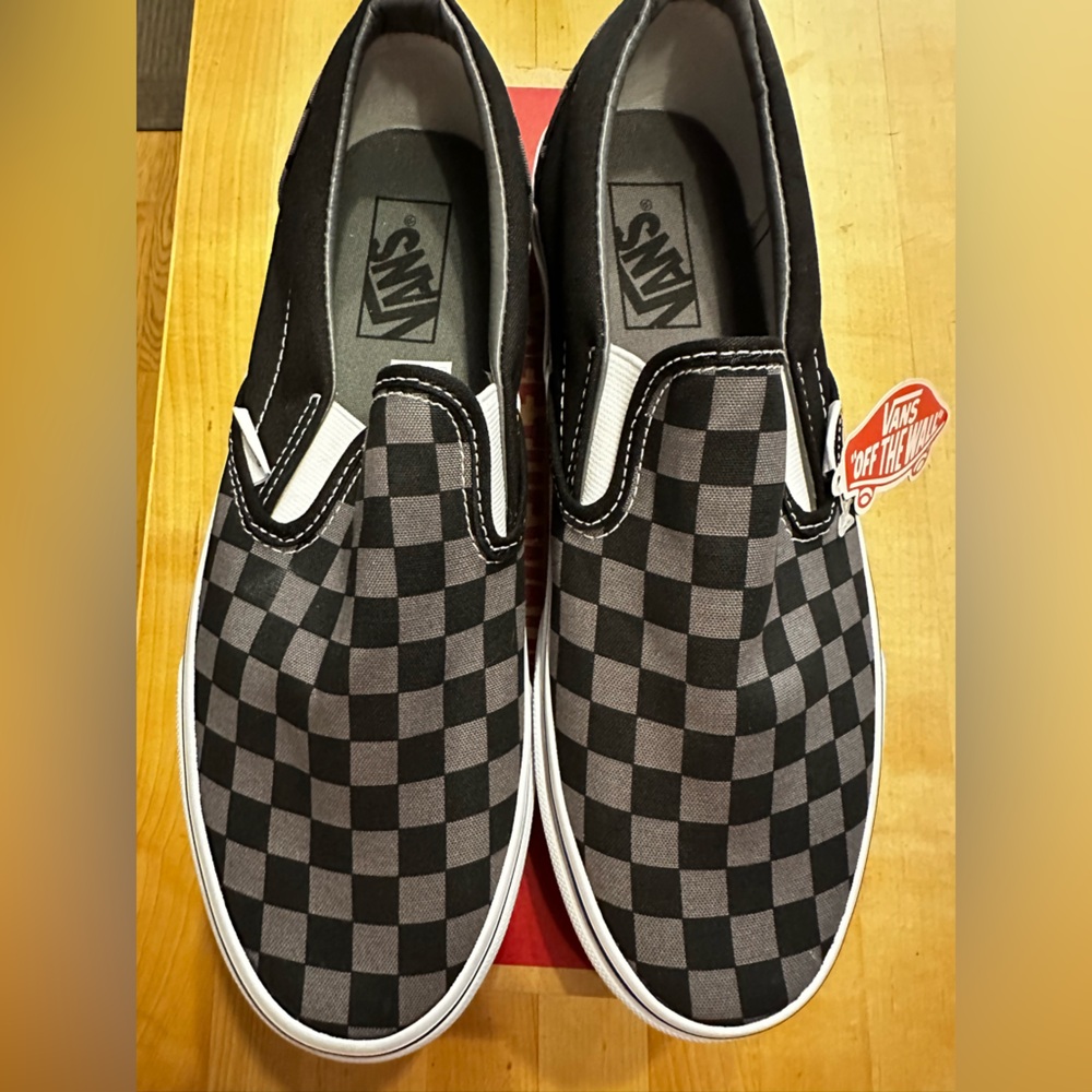 Classic Vans Black and Gray Slip-On